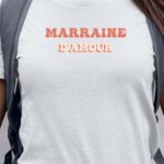 Tee-shirt - Blanc - Marraine d'amour funky Pour femme-1