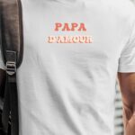 Tee-shirt - Blanc - Papa d'amour funky Pour homme-1