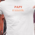 Tee-shirt - Blanc - Papy d'amour funky Pour homme-1