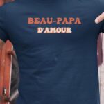 Tee-shirt - Bleu Marine - Beau-Papa d'amour funky Pour homme-1