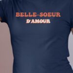Tee-shirt - Bleu Marine - Belle-Soeur d'amour funky Pour femme-1