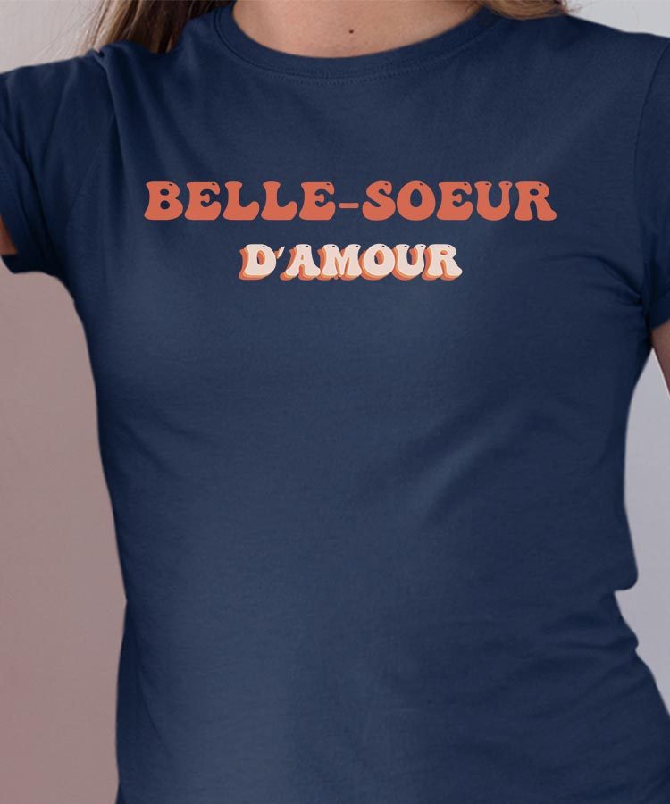 Tee-shirt - Bleu Marine - Belle-Soeur d'amour funky Pour femme-1