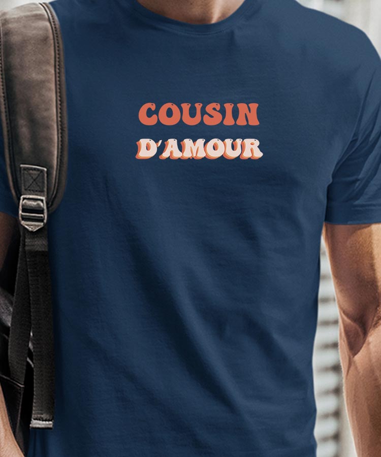 Tee-shirt - Bleu Marine - Cousin d'amour funky Pour homme-1