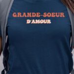 Tee-shirt - Bleu Marine - Grande-Soeur d'amour funky Pour femme-1