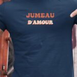 Tee-shirt - Bleu Marine - Jumeau d'amour funky Pour homme-1