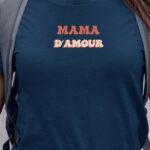 Tee-shirt - Bleu Marine - Mama d'amour funky Pour femme-1