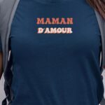 Tee-shirt - Bleu Marine - Maman d'amour funky Pour femme-1