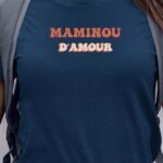 Tee-shirt - Bleu Marine - Maminou d'amour funky Pour femme-1