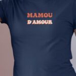 Tee-shirt - Bleu Marine - Mamou d'amour funky Pour femme-1