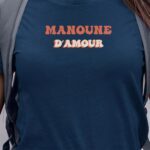 Tee-shirt - Bleu Marine - Manoune d'amour funky Pour femme-1