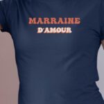 Tee-shirt - Bleu Marine - Marraine d'amour funky Pour femme-1