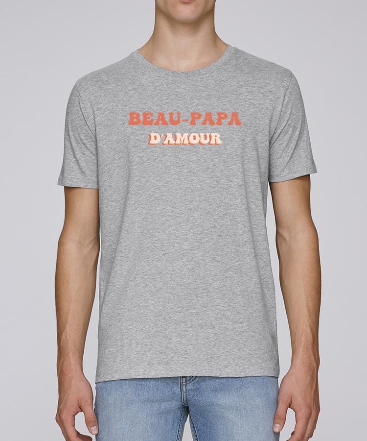 Tee-shirt - Gris - Beau-Papa d'amour funky Pour homme-2