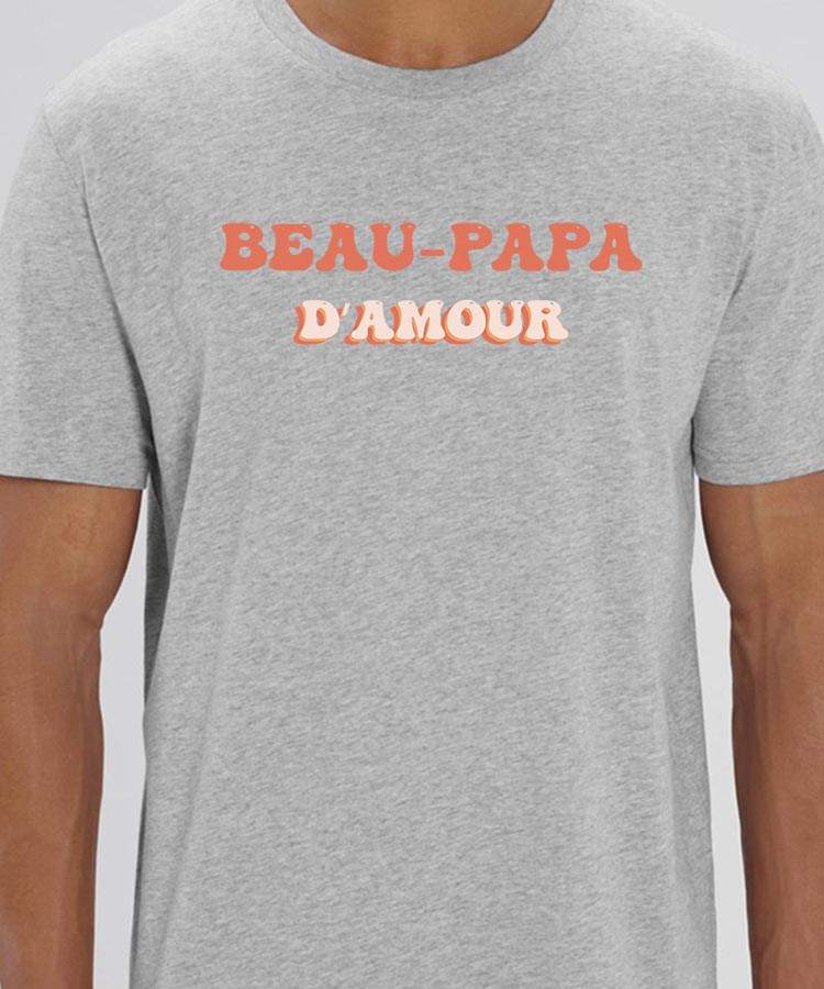 Tee-shirt - Gris - Beau-Papa d'amour funky Pour homme-1