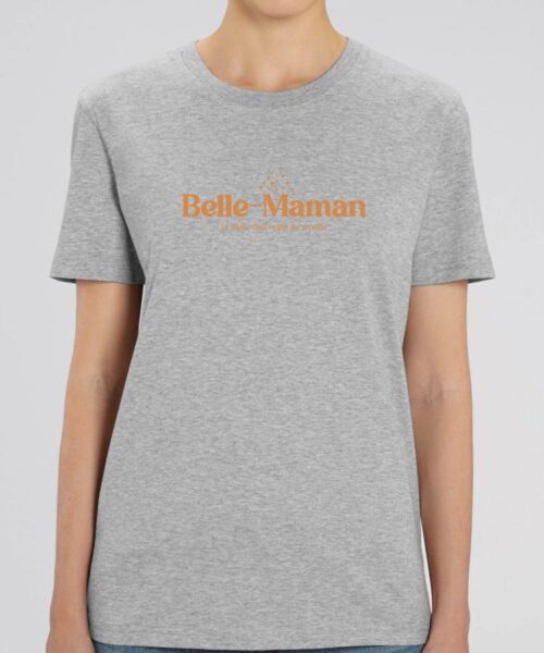 Tee-shirt – Gris – Belle-Maman la 8ième merveille du monde VF Pour femme-1.jpg