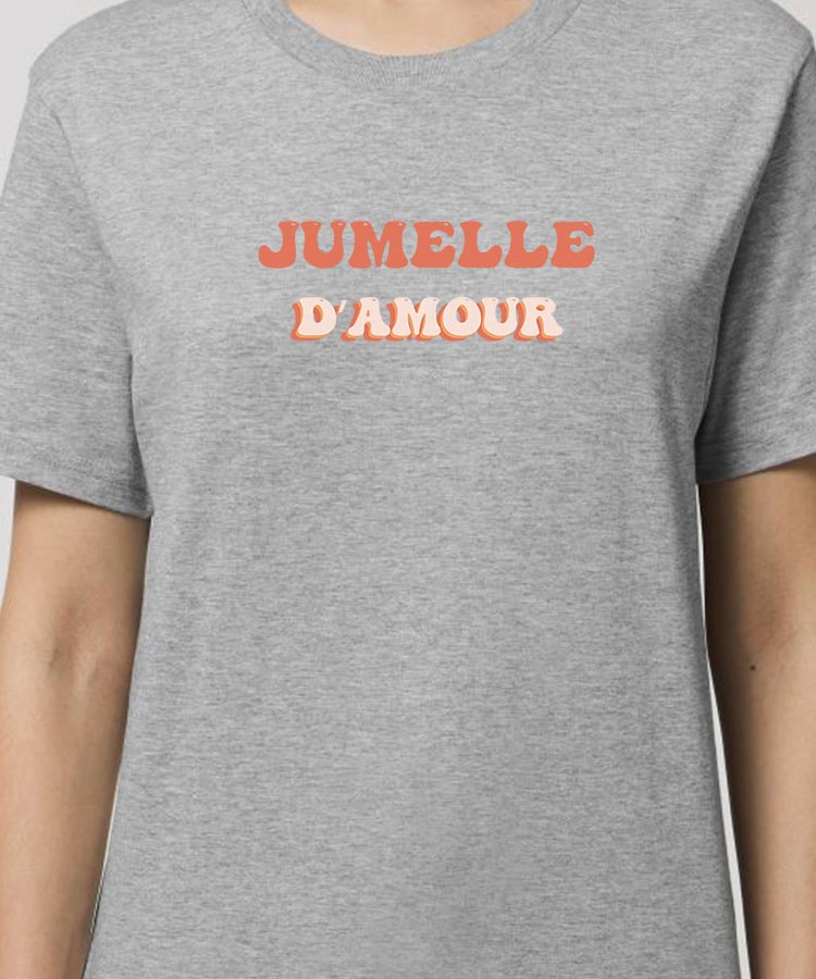 Tee-shirt - Gris - Jumelle d'amour funky Pour femme-1