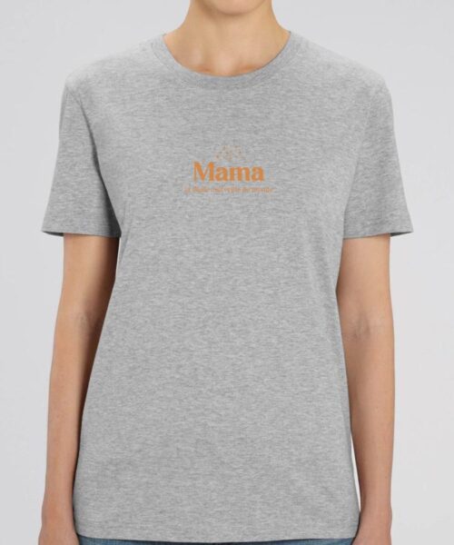 Tee-shirt – Gris – Mama la 8ième merveille du monde VF Pour femme-1.jpg