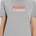 Tee-shirt - Gris - Maman d'amour funky Pour femme-1