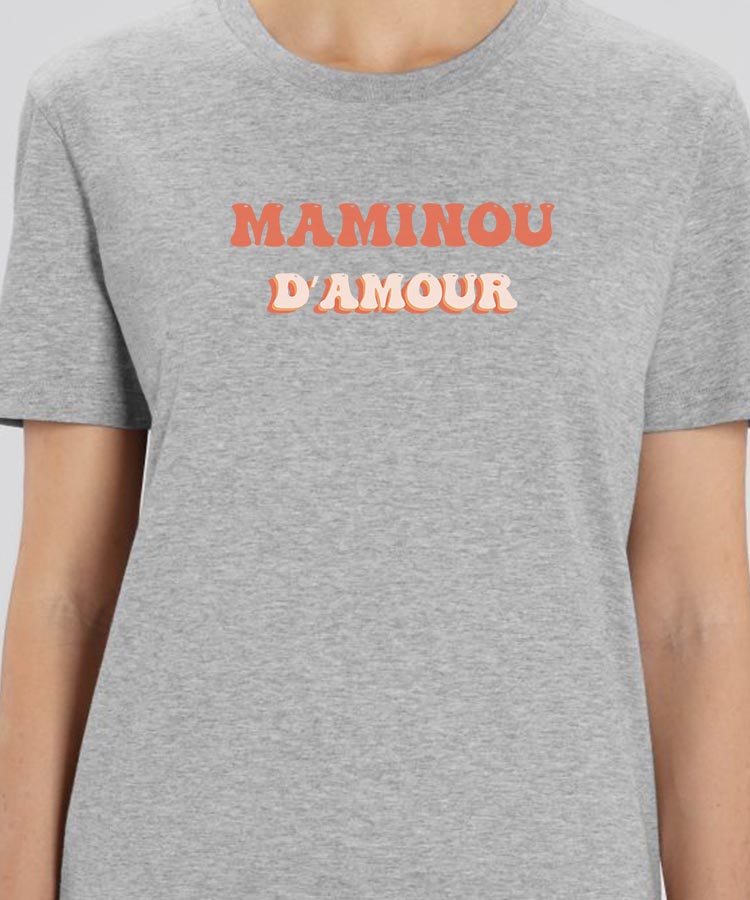 Tee-shirt - Gris - Maminou d'amour funky Pour femme-1