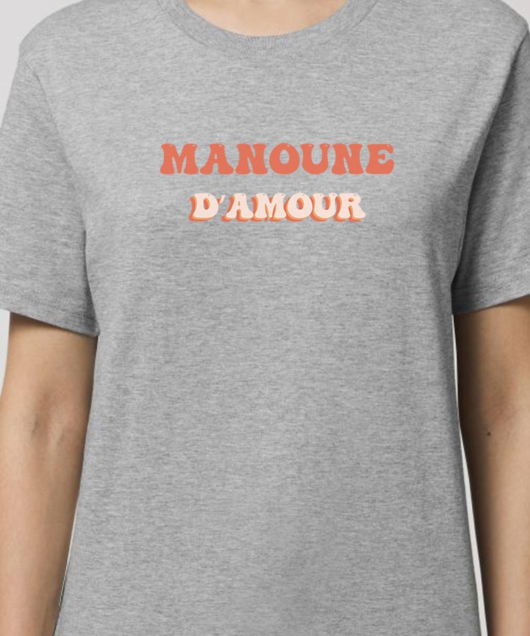 Tee-shirt - Gris - Manoune d'amour funky Pour femme-1