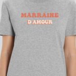 Tee-shirt - Gris - Marraine d'amour funky Pour femme-1