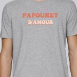 Tee-shirt - Gris - Papounet d'amour funky Pour homme-1
