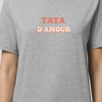 Tee-shirt - Gris - Tata d'amour funky Pour femme-1