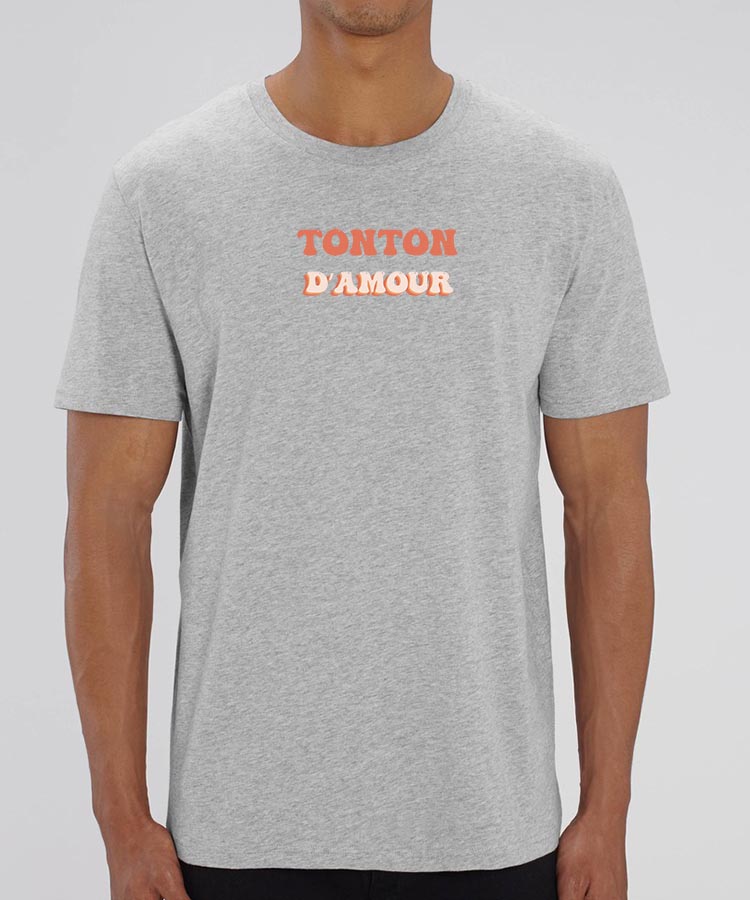 Tee-shirt - Gris - Tonton d'amour funky Pour homme-2