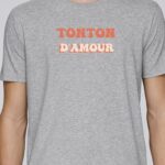 Tee-shirt - Gris - Tonton d'amour funky Pour homme-1