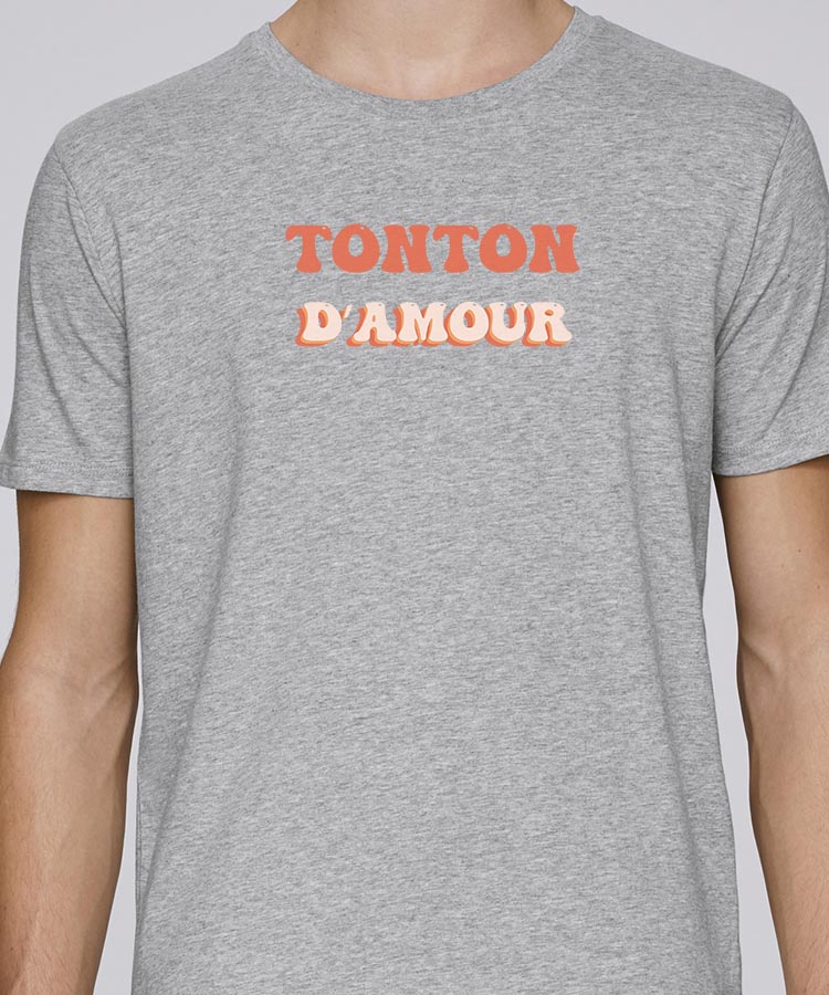 Tee-shirt - Gris - Tonton d'amour funky Pour homme-1