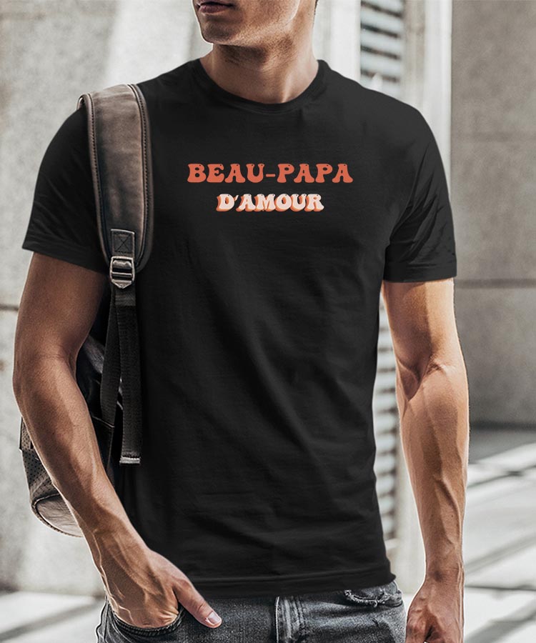 Tee-shirt - Noir - Beau-Papa d'amour funky Pour homme-2