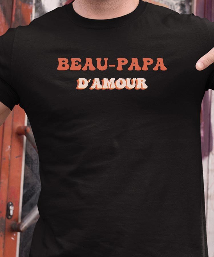 Tee-shirt - Noir - Beau-Papa d'amour funky Pour homme-1