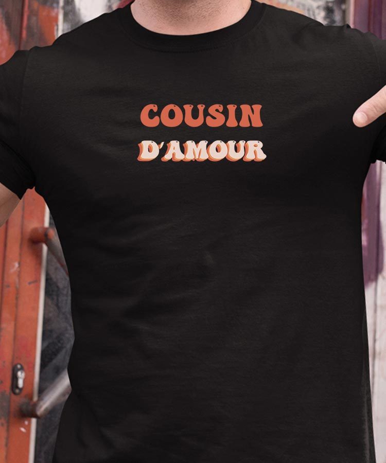 Tee-shirt - Noir - Cousin d'amour funky Pour homme-1