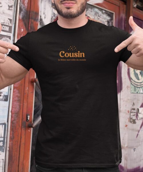 Tee-shirt – Noir – Cousin la 8ième merveille du monde VF Pour homme-1.jpg