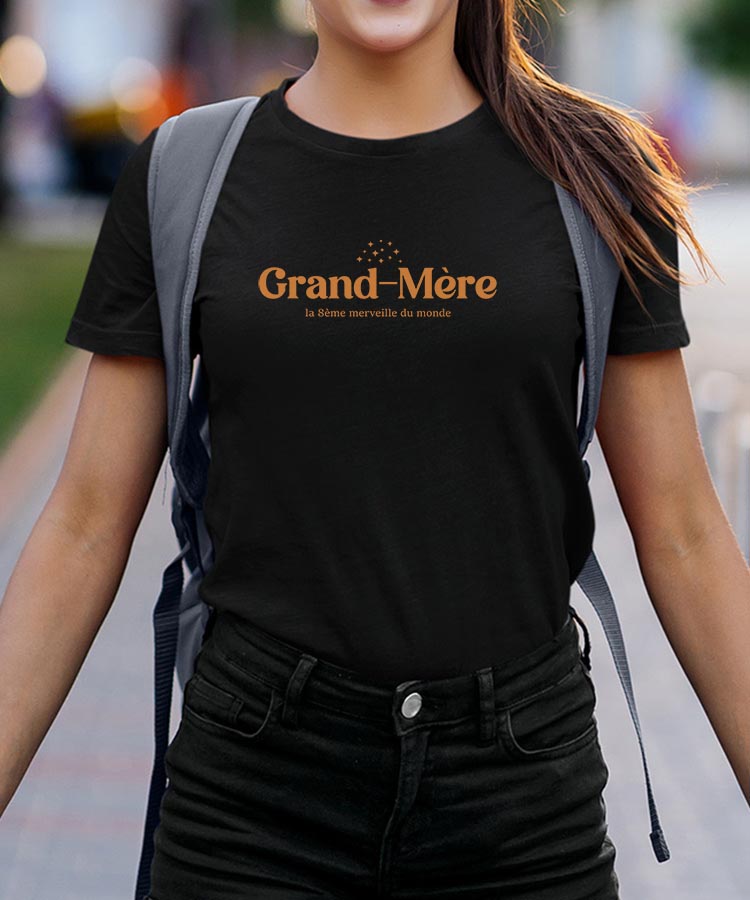 Tee-shirt - Noir - Grand-Mère la 8ième merveille du monde VF Pour femme-1.jpg