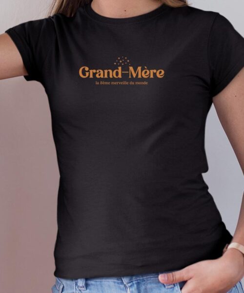 Tee-shirt - Noir - Grand-Mère la 8ième merveille du monde VF Pour femme-2.jpg