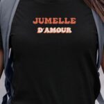 Tee-shirt - Noir - Jumelle d'amour funky Pour femme-1