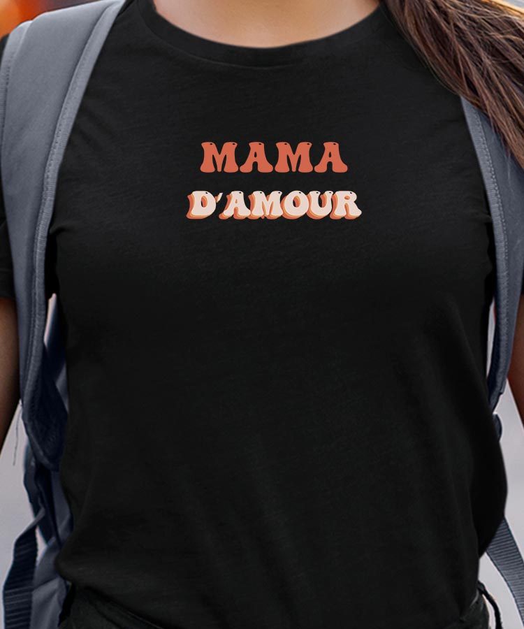 Tee-shirt - Noir - Mama d'amour funky Pour femme-1
