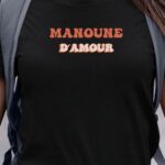 Tee-shirt - Noir - Manoune d'amour funky Pour femme-1