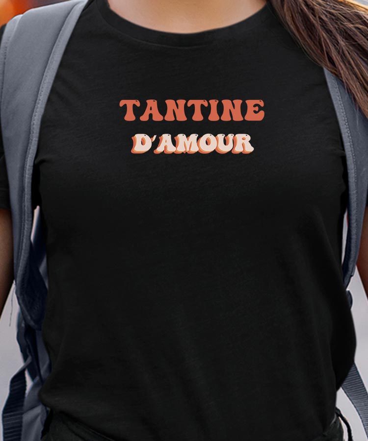 Tee-shirt - Noir - Tantine d'amour funky Pour femme-1