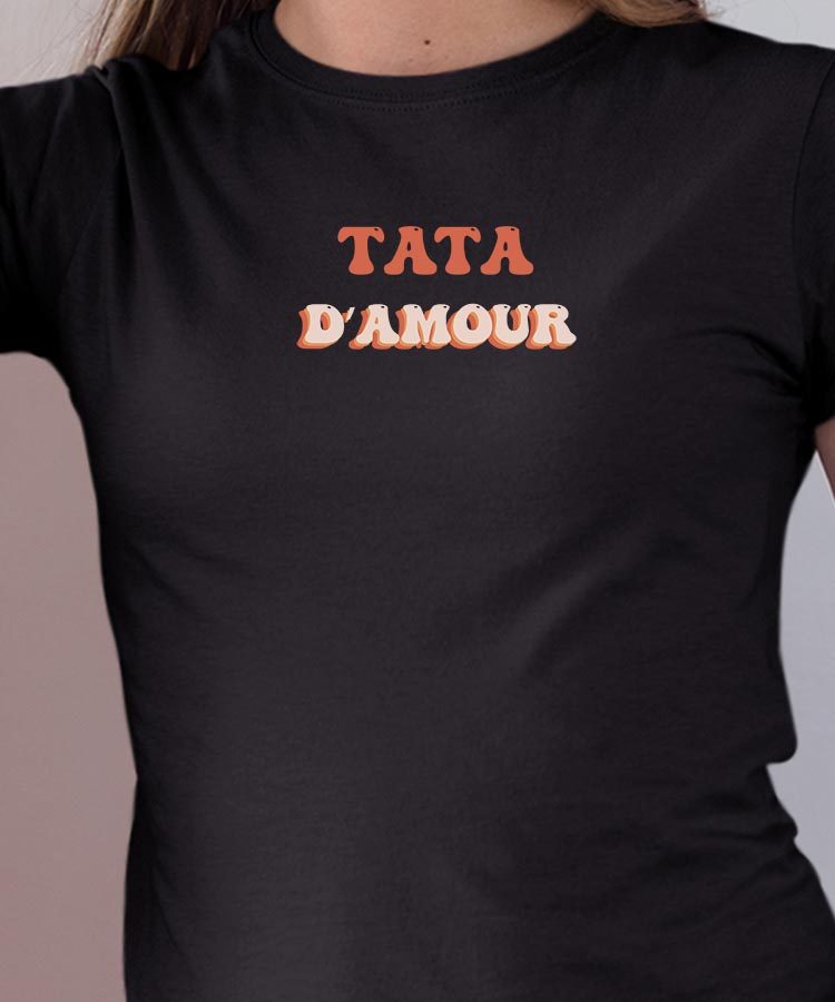 Tee-shirt - Noir - Tata d'amour funky Pour femme-1
