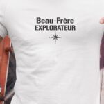 T-Shirt Blanc Beau-Frère explorateur Pour homme-1