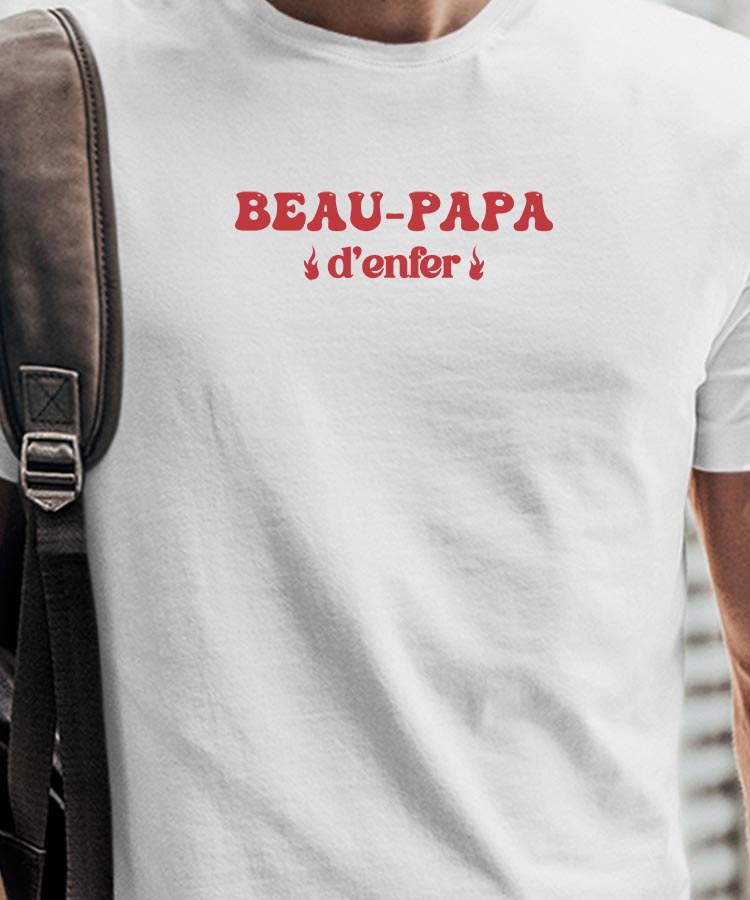 T-Shirt Blanc Beau-Papa d'enfer Pour homme-1