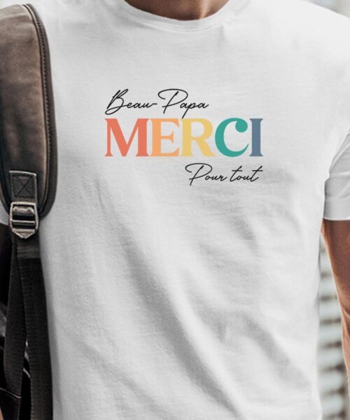 T-Shirt Blanc Beau-Papa merci pour tout Pour homme-1