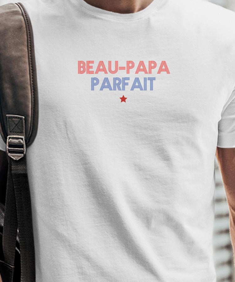 T-Shirt Blanc Beau-Papa parfait Pour homme-1
