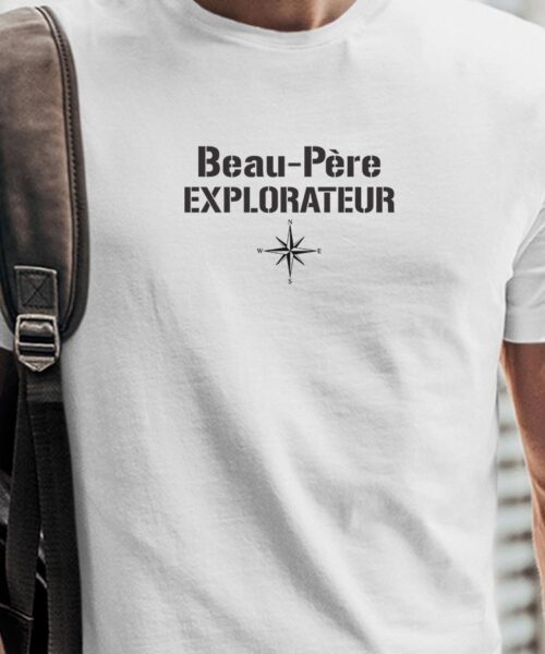 T-Shirt Blanc Beau-Père explorateur Pour homme-1