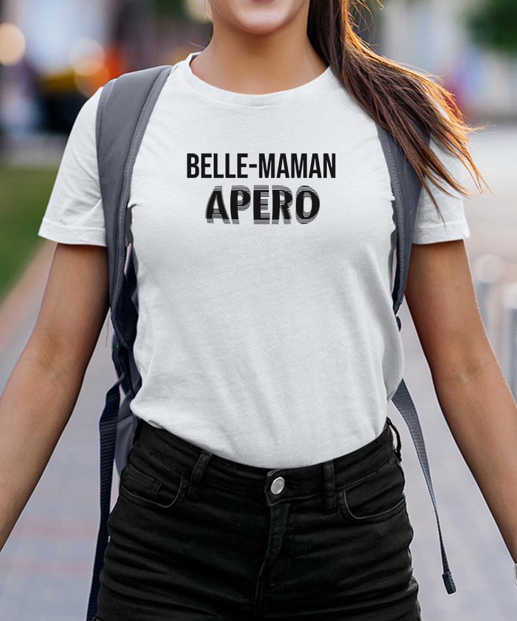 T-Shirt Blanc Belle-Maman apéro face Pour femme-2