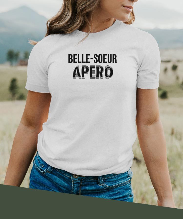 T-Shirt Blanc Belle-Soeur apéro face Pour femme-2