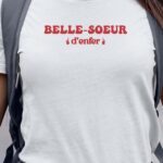 T-Shirt Blanc Belle-Soeur d'enfer Pour femme-1