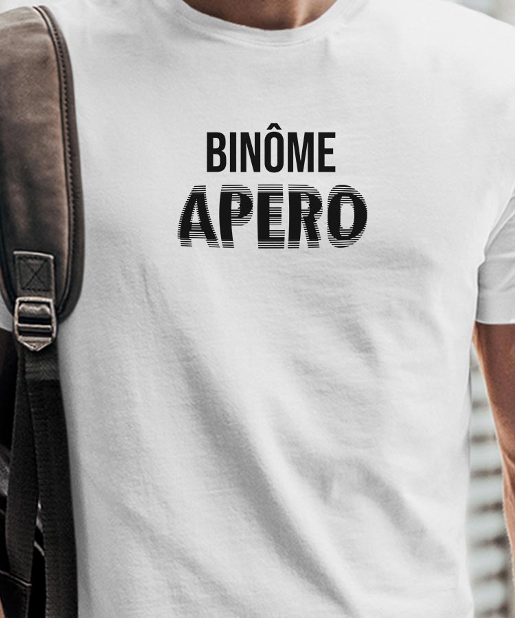 T-Shirt Blanc Binôme apéro face Pour homme-1