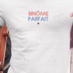 T-Shirt Blanc Binôme parfait Pour homme-1